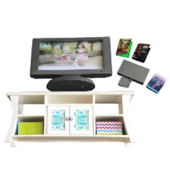 American Girl Other - American Girl Big Screen TV with stand, DVD player, 2 DVDs